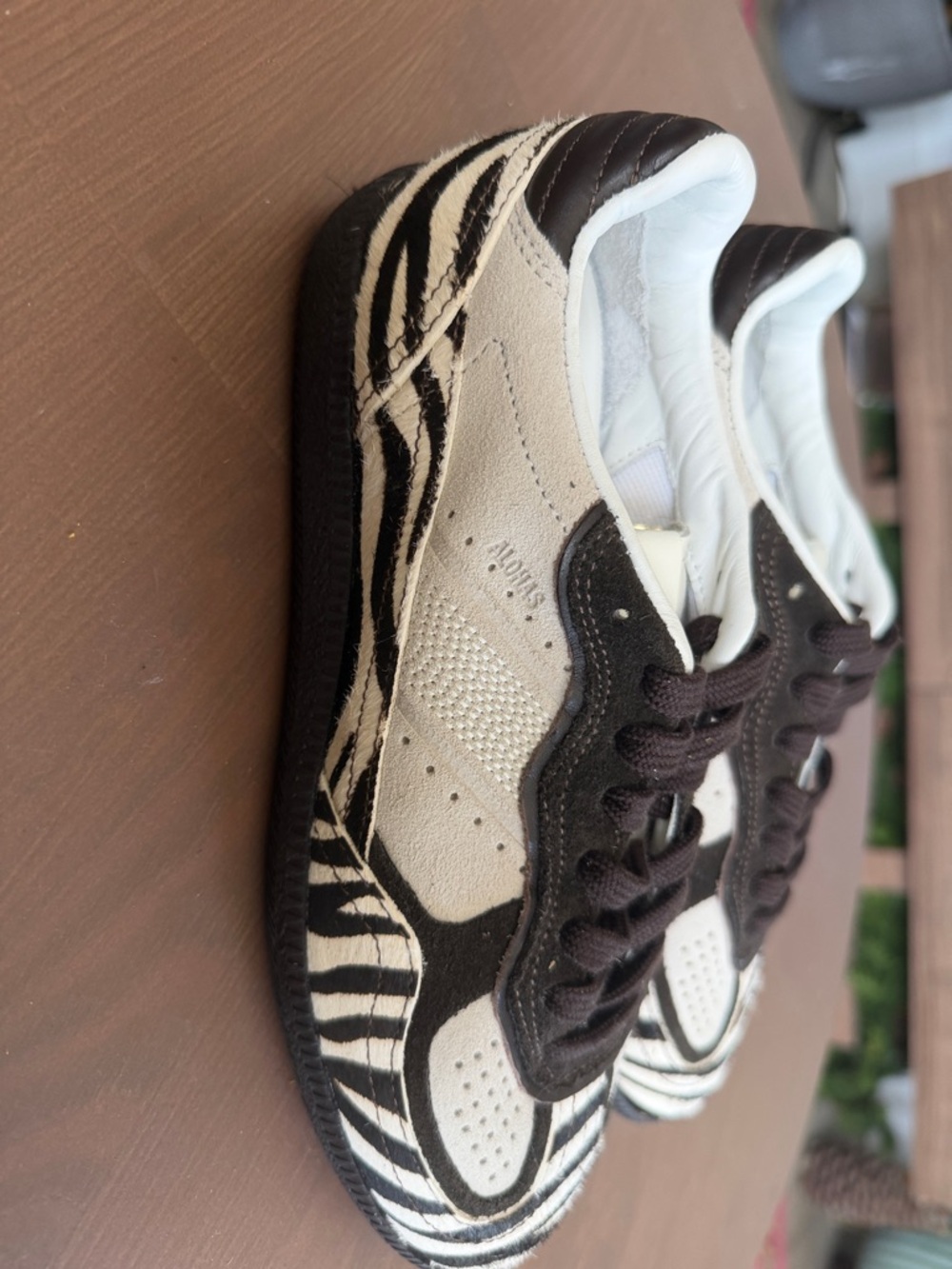 ALOHAS Black and White Zebra-Accent Athletic Sneakers - Picture 2 of 4